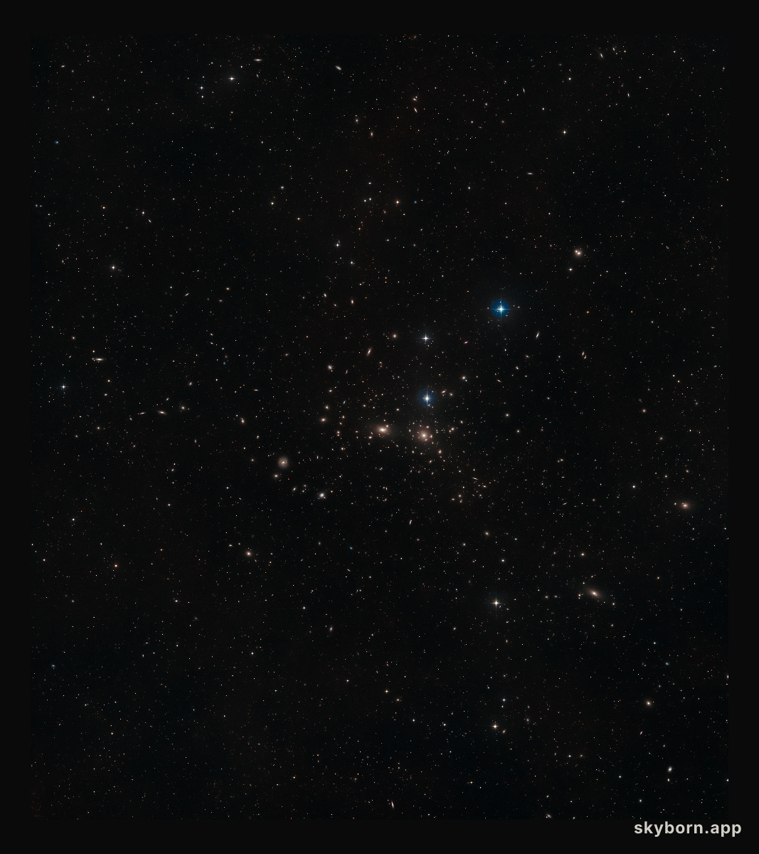 Wide-field view of NGC 4889 (ground-based view)