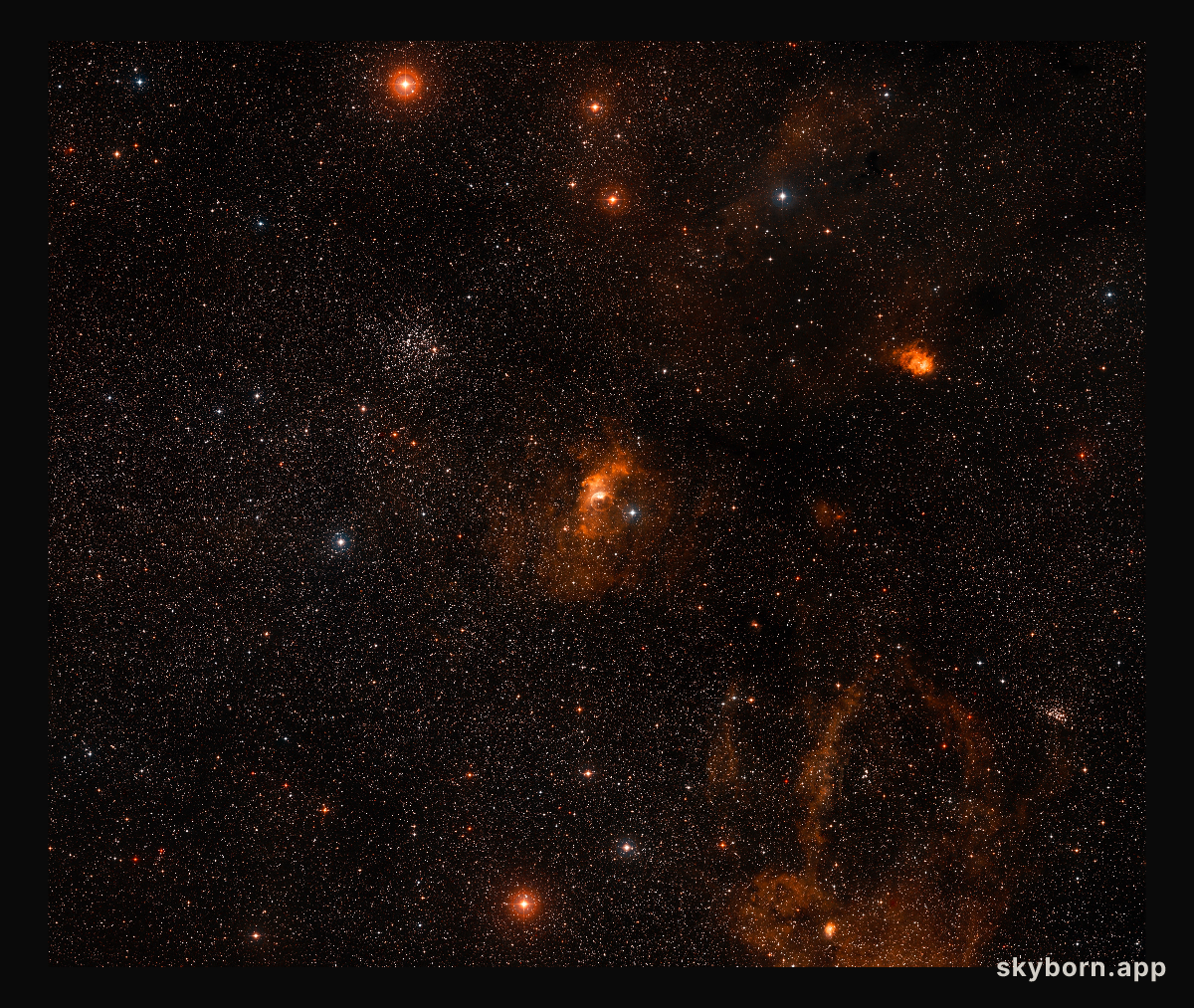 Wide-field image of the Bubble Nebula (ground-based image)
