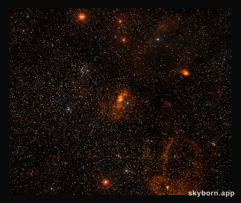 Wide-field image of the Bubble Nebula (ground-based image)