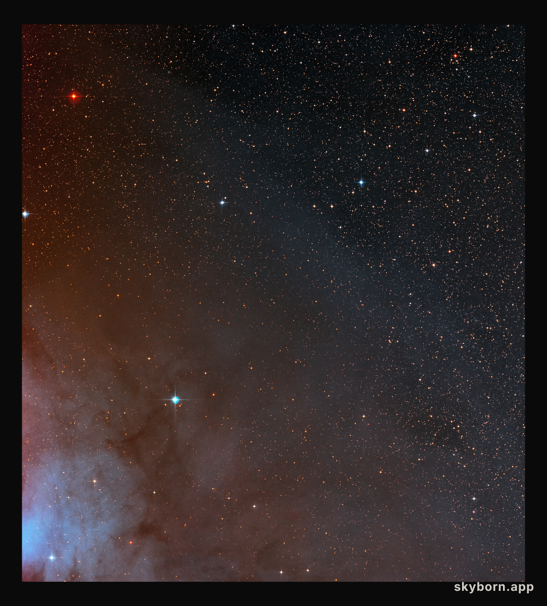 Wide-field view of the sky around the exotic binary star system AR Scorpii