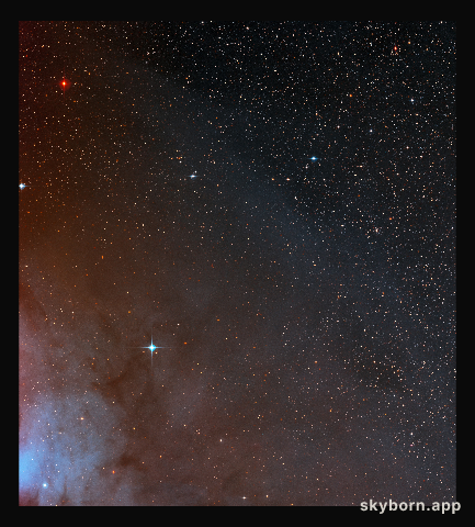 Wide-field view of the sky around the exotic binary star system AR Scorpii