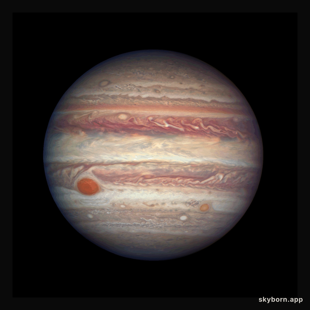 Jupiter's swirling colourful clouds
