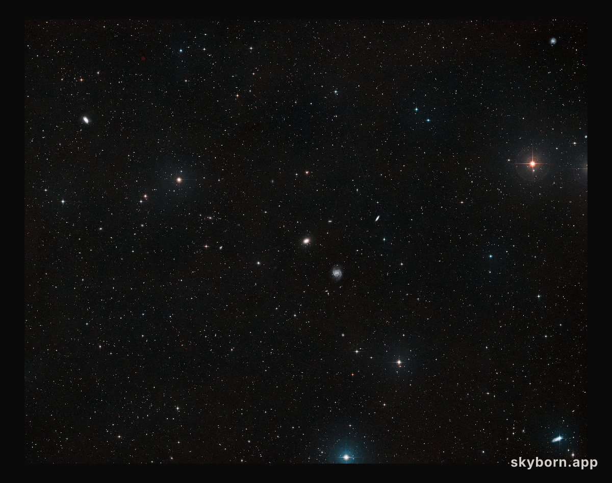 Ground-based view of the sky around the galaxies NGC 1052-DF4 NGC & 1052-DF2