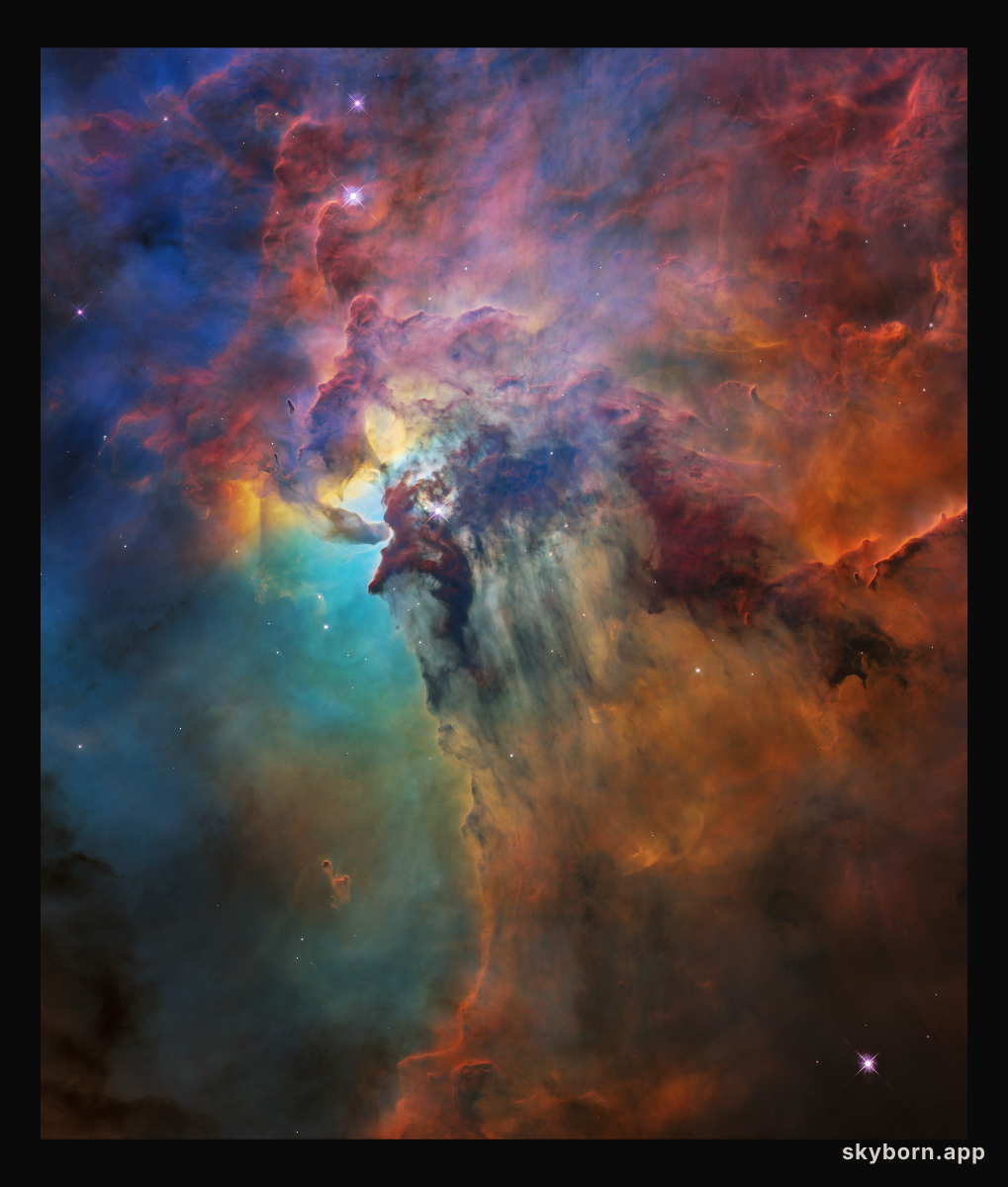 Hubble's 28th birthday picture: The Lagoon Nebula (Uncropped image)