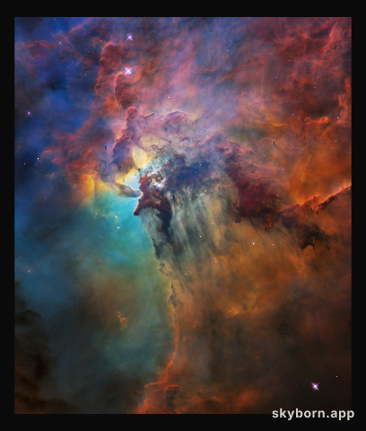Hubble's 28th birthday picture: The Lagoon Nebula (Uncropped image)