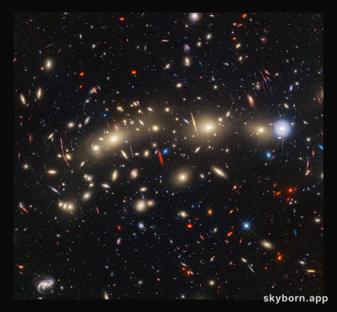 Galaxy cluster MACS0416 (Hubble and Webb composite image)