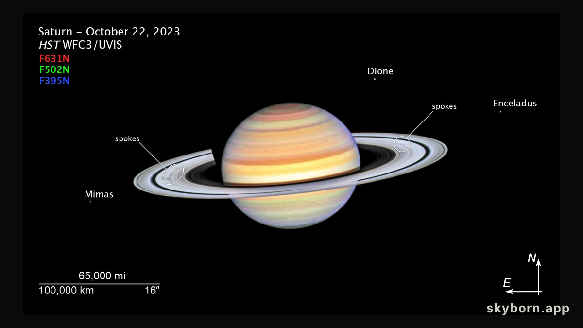 Saturn (October 2023, annotated)