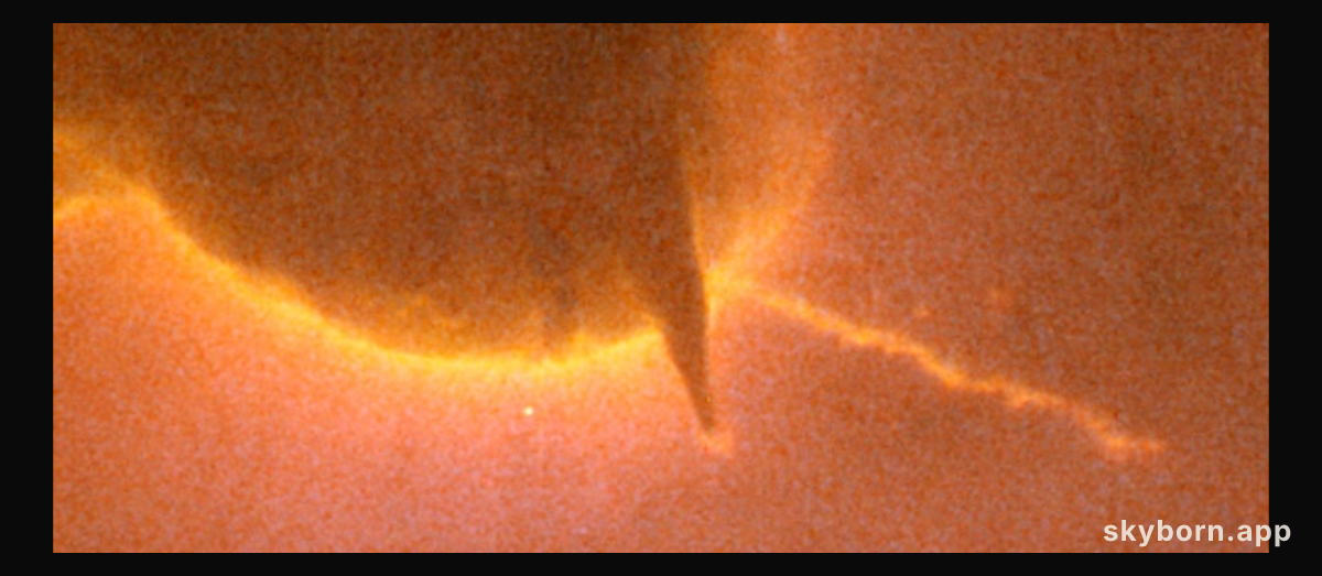 Closeup of Jet in Trifid Nebula