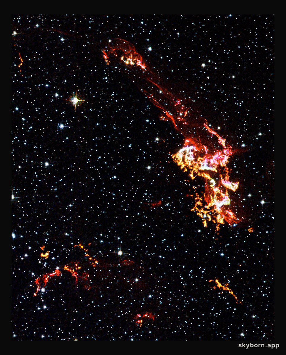 Hubble Space Telescope: Kepler's supernova remnant (close-up, visible-light data)