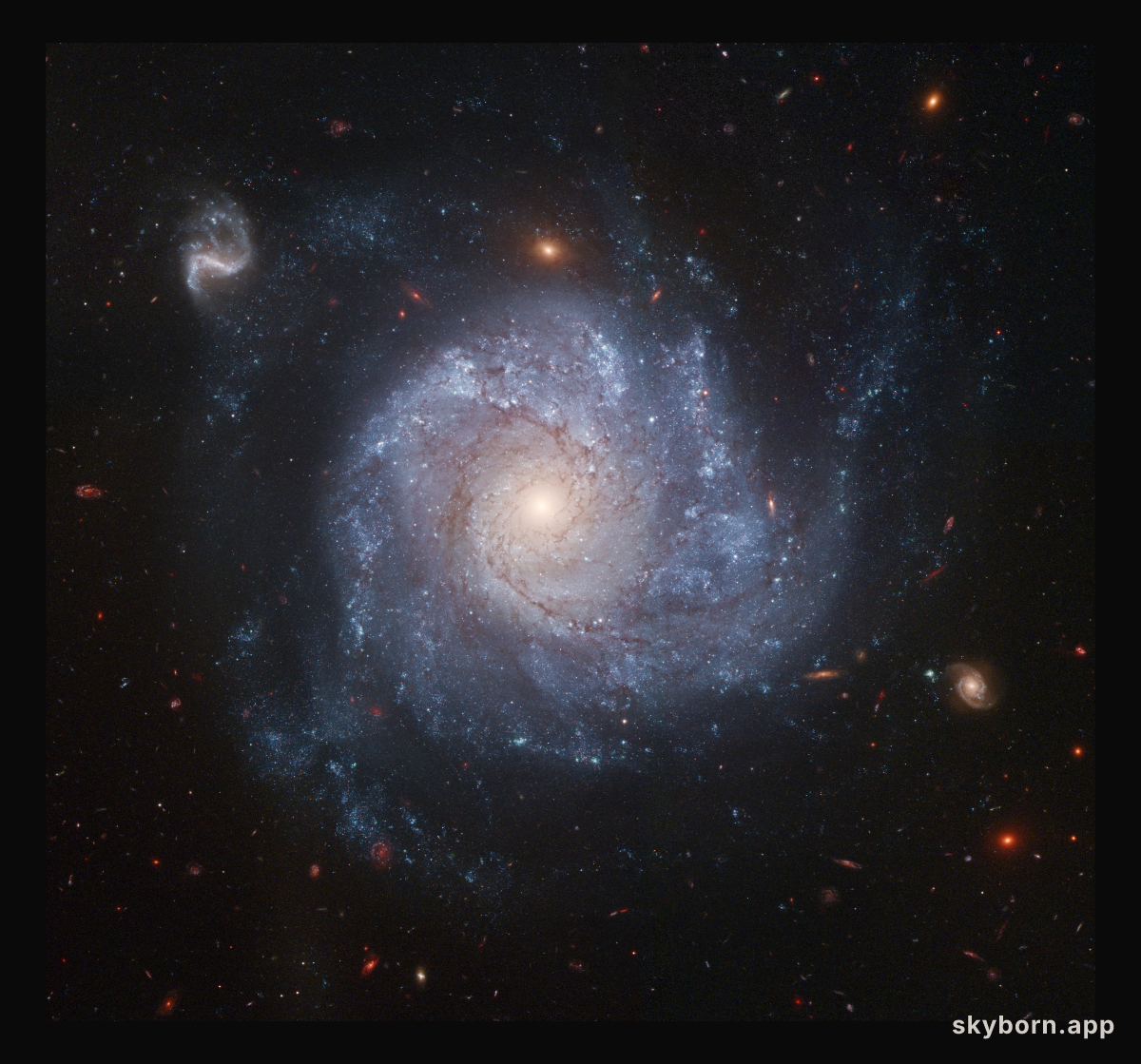 Hubble snaps images of a pinwheel-shaped galaxy