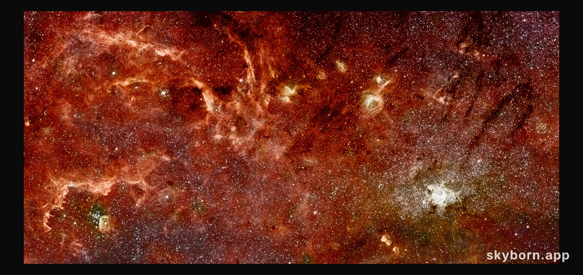Hubble-Spitzer colour mosaic of the galactic centre