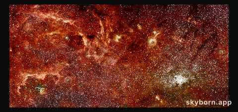 Hubble-Spitzer colour mosaic of the galactic centre