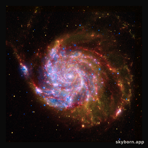 Spitzer-Hubble-Chandra Composite of M101