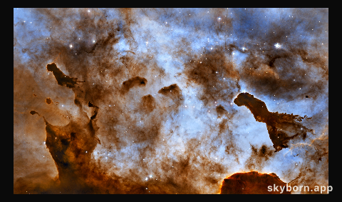 Cosmic ice sculptures: dust pillars in the Carina Nebula