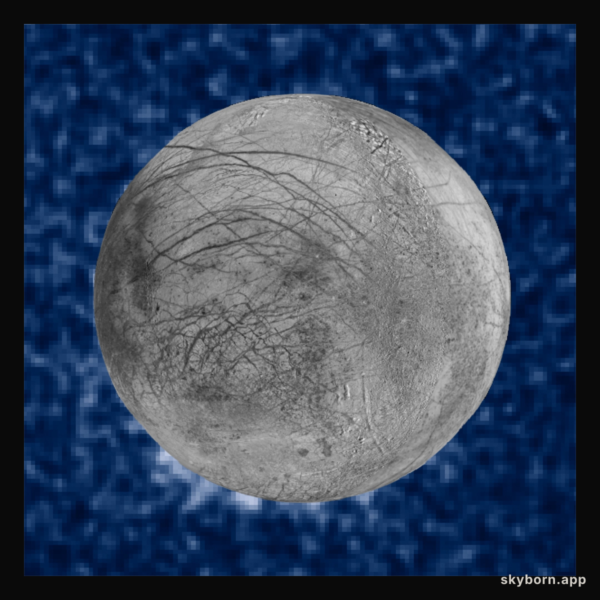 Photo composite of suspected water plumes on Europa