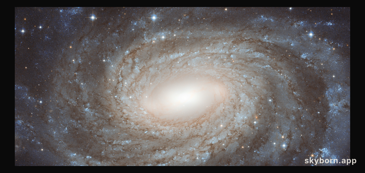 Perfect spiral overlaid with Milky Way gems