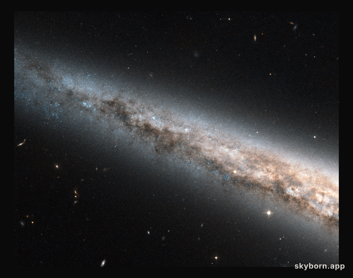 A galactic disc, edge-on and up close