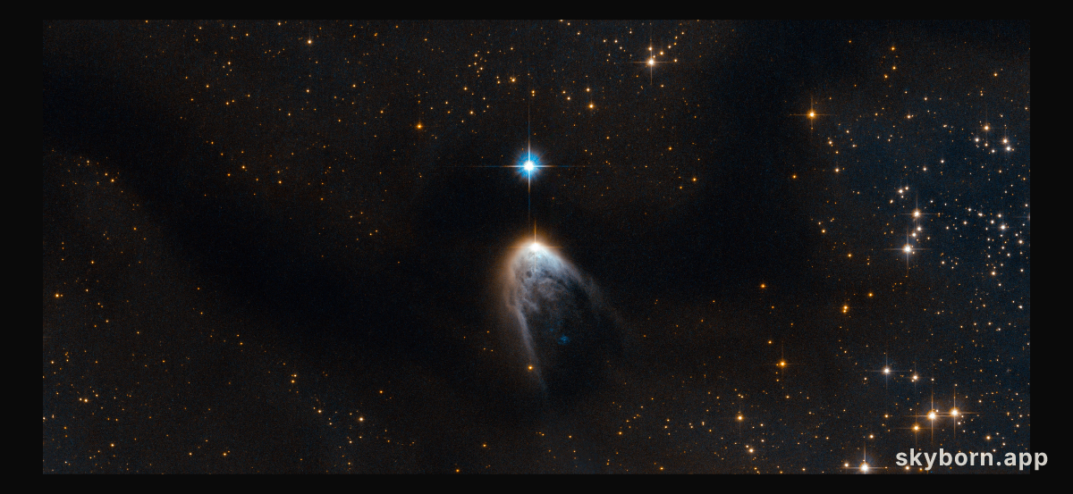 Violent birth announcement from an infant star