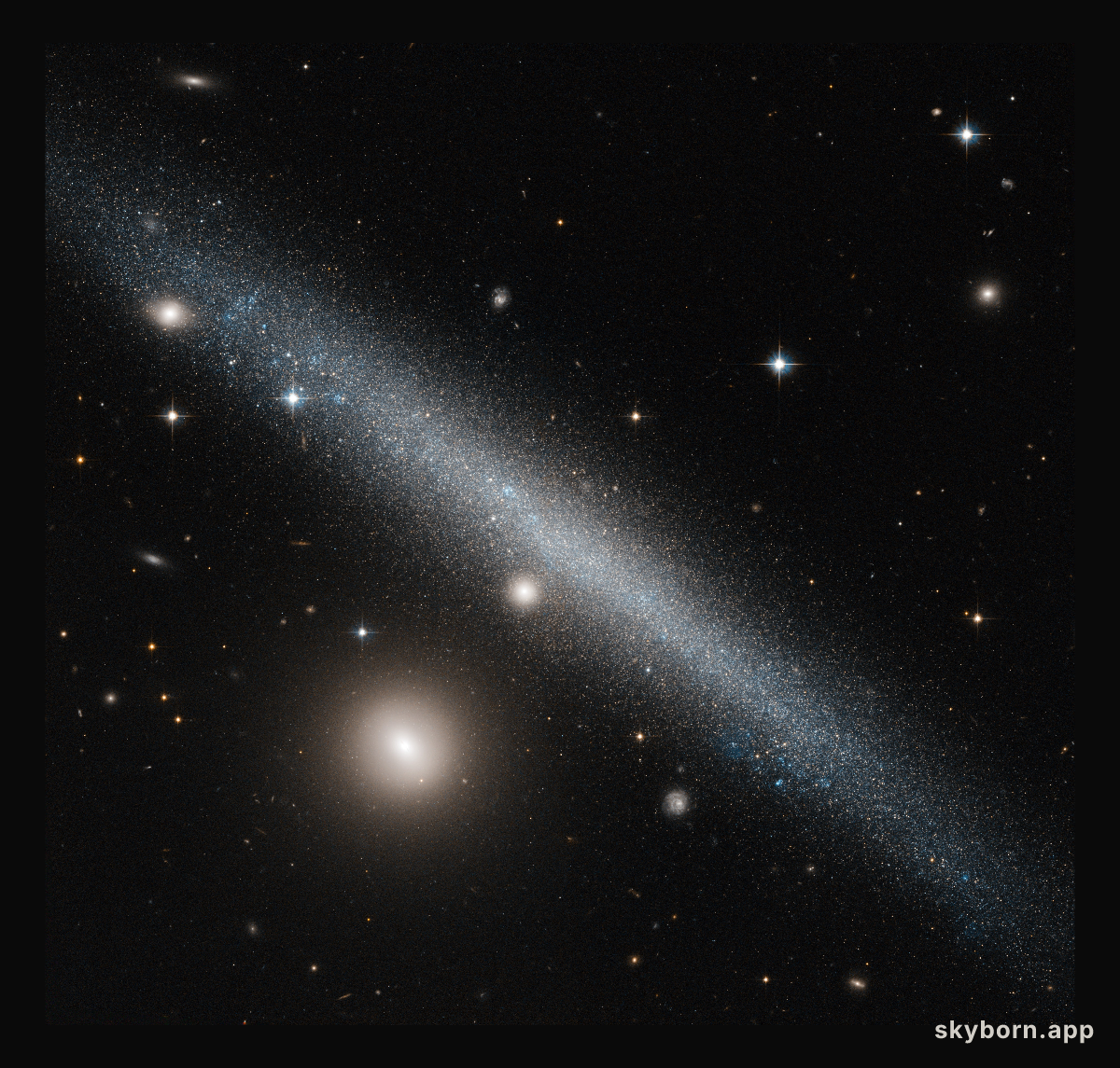 A slashing smudge across the sky