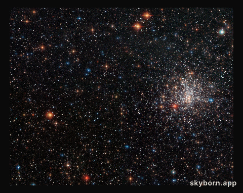 A globular cluster’s striking red eye