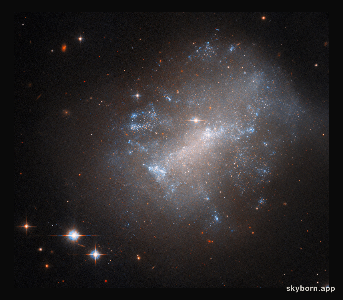 A dishevelled irregular galaxy