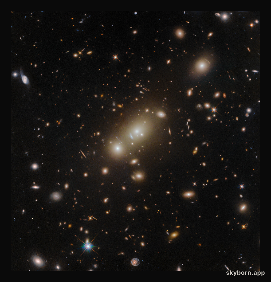 A clear view of a galaxy cluster