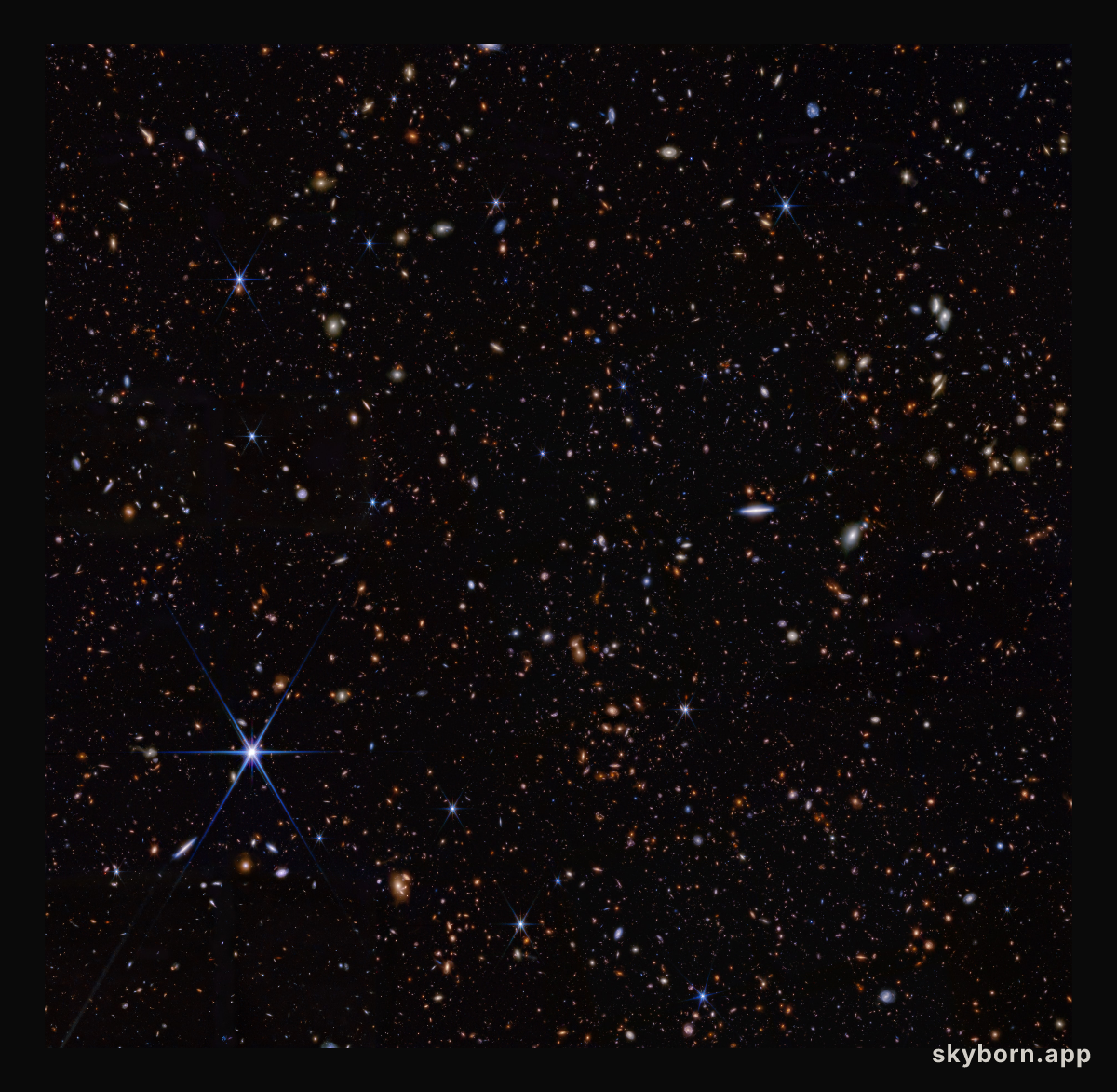 Webb finds most distant known galaxy (JADES-GS-z14-0 environment NIRCam image)