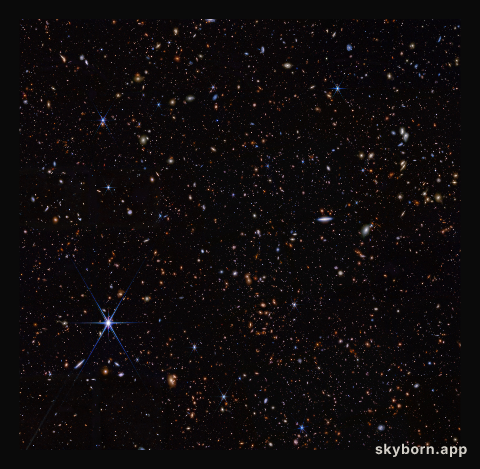 Webb finds most distant known galaxy (JADES-GS-z14-0 environment NIRCam image)