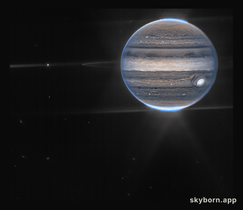 Jupiter Showcases Auroras, Hazes (NIRCam Widefield View)