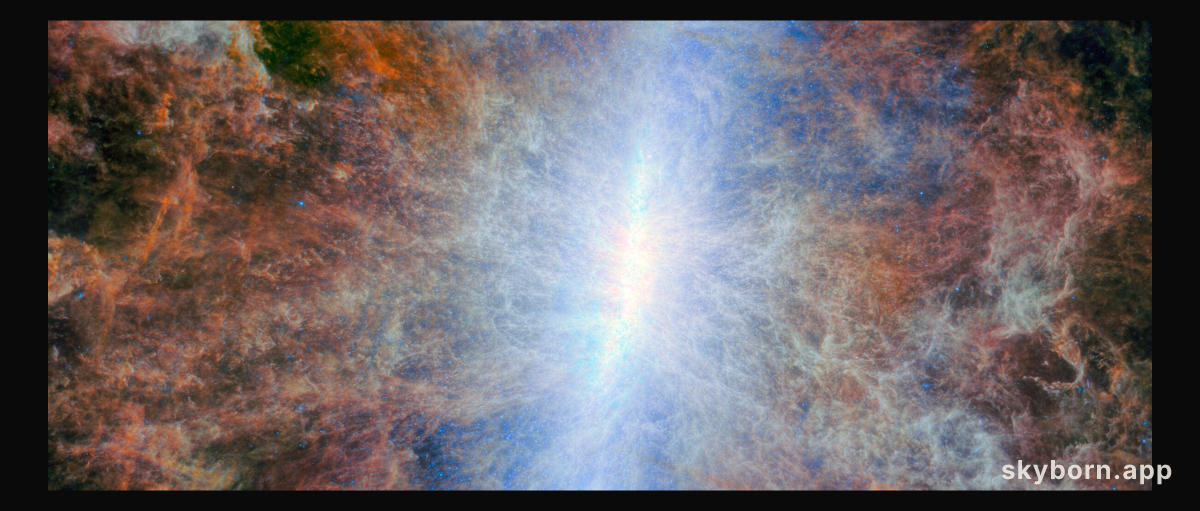 A starburst shines in infrared