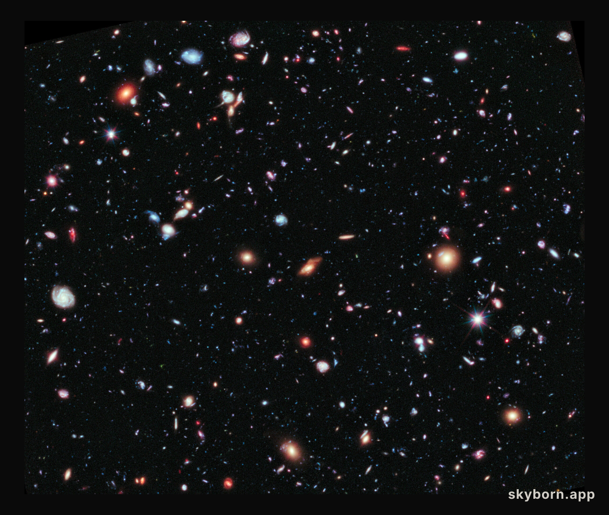 Portion of the Hubble eXtreme Deep Field
