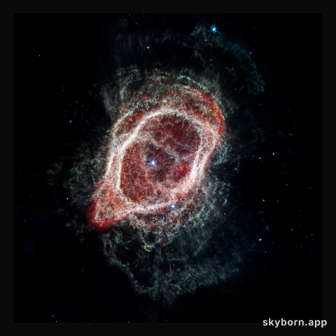 Southern Ring Nebula’s Spokes (NIRCam and MIRI Composite Image)