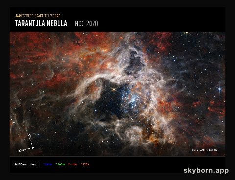 Tarantula Nebula (NIRCam Image - Annotated)
