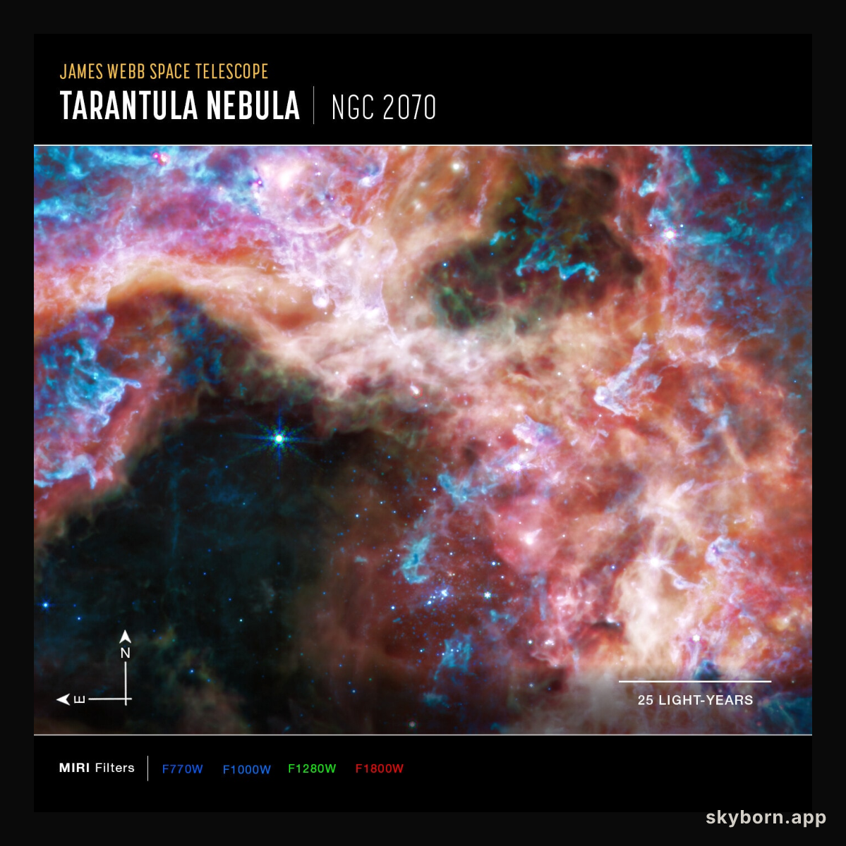 Tarantula Nebula (MIRI Image - Annotated)