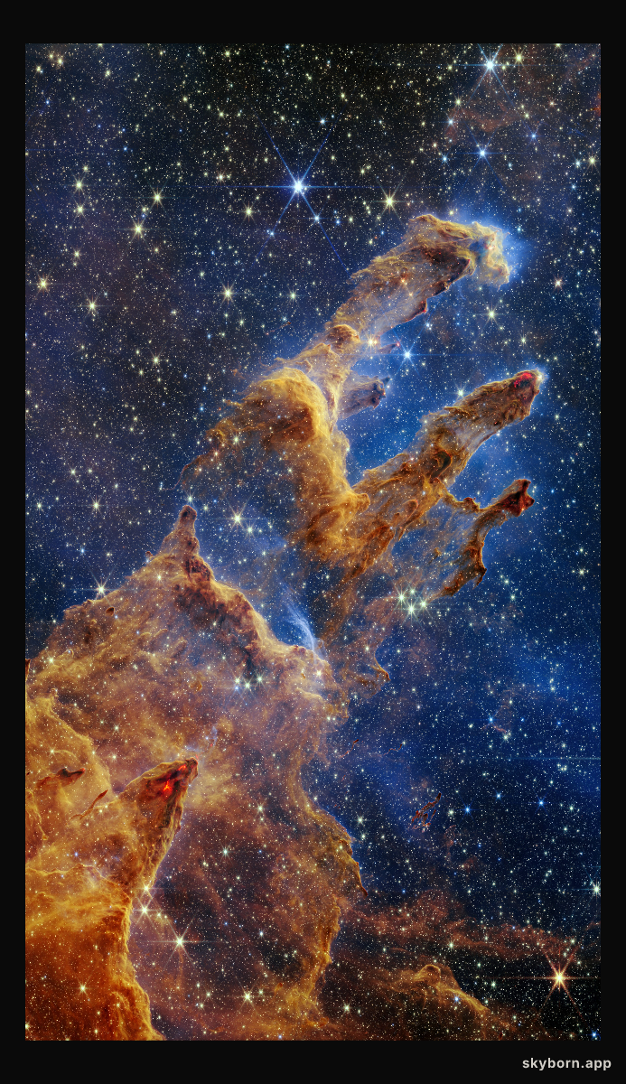 Webb Takes a Stunning, Star-Filled Portrait of the Pillars of Creation (Full View)