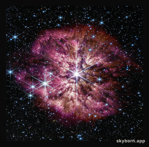Wolf-Rayet 124 (NIRCam and MIRI composite image)