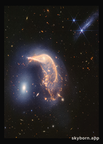 Interacting galaxies Arp 142 (NIRCam and MIRI image)
