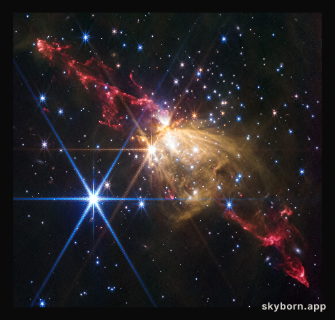 Stellar jet in Sh2-284 (NIRCam image)