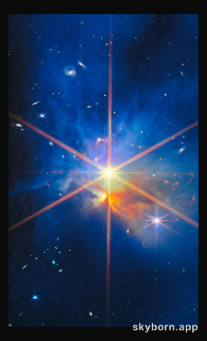 IC 348 Crop: Star embedded in a nebula