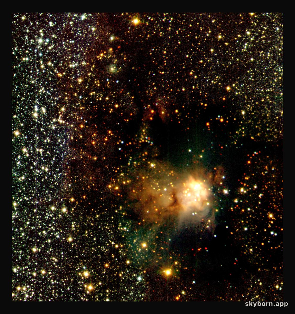 Infrared wide angle view of RCW 108 (detail)
