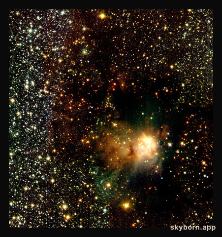 Infrared wide angle view of RCW 108 (detail)