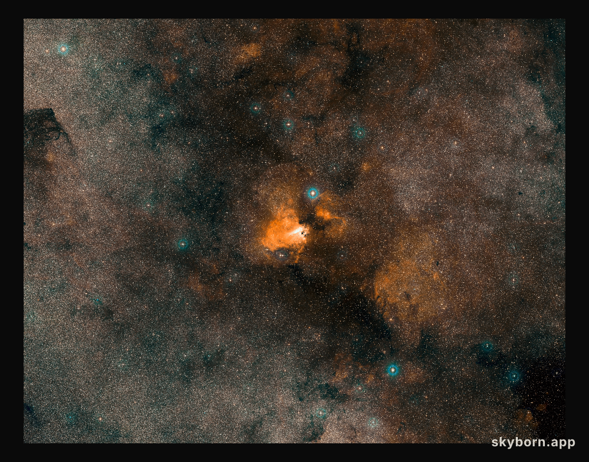 Digitized Sky Survey Image of the Omega Nebula (M 17)