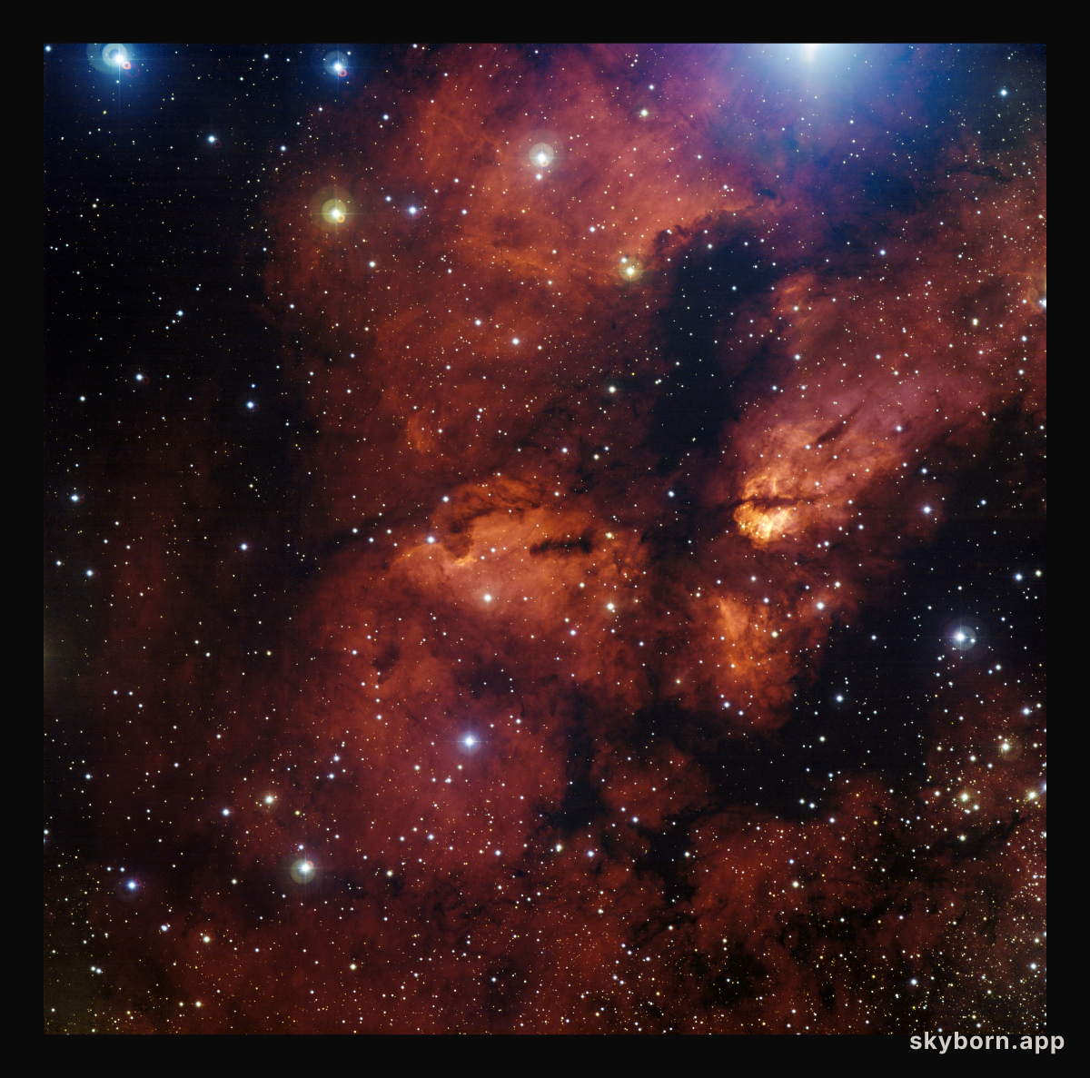 Nebula around star cluster RCW 38