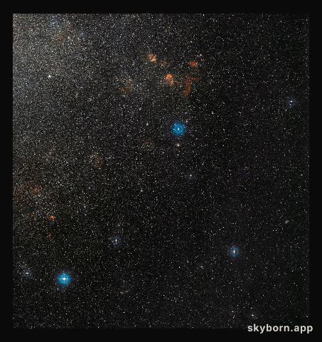 Wide-field view of part of the Large Magellanic Cloud and the remarkable double star OGLE-LMC-CEP0227