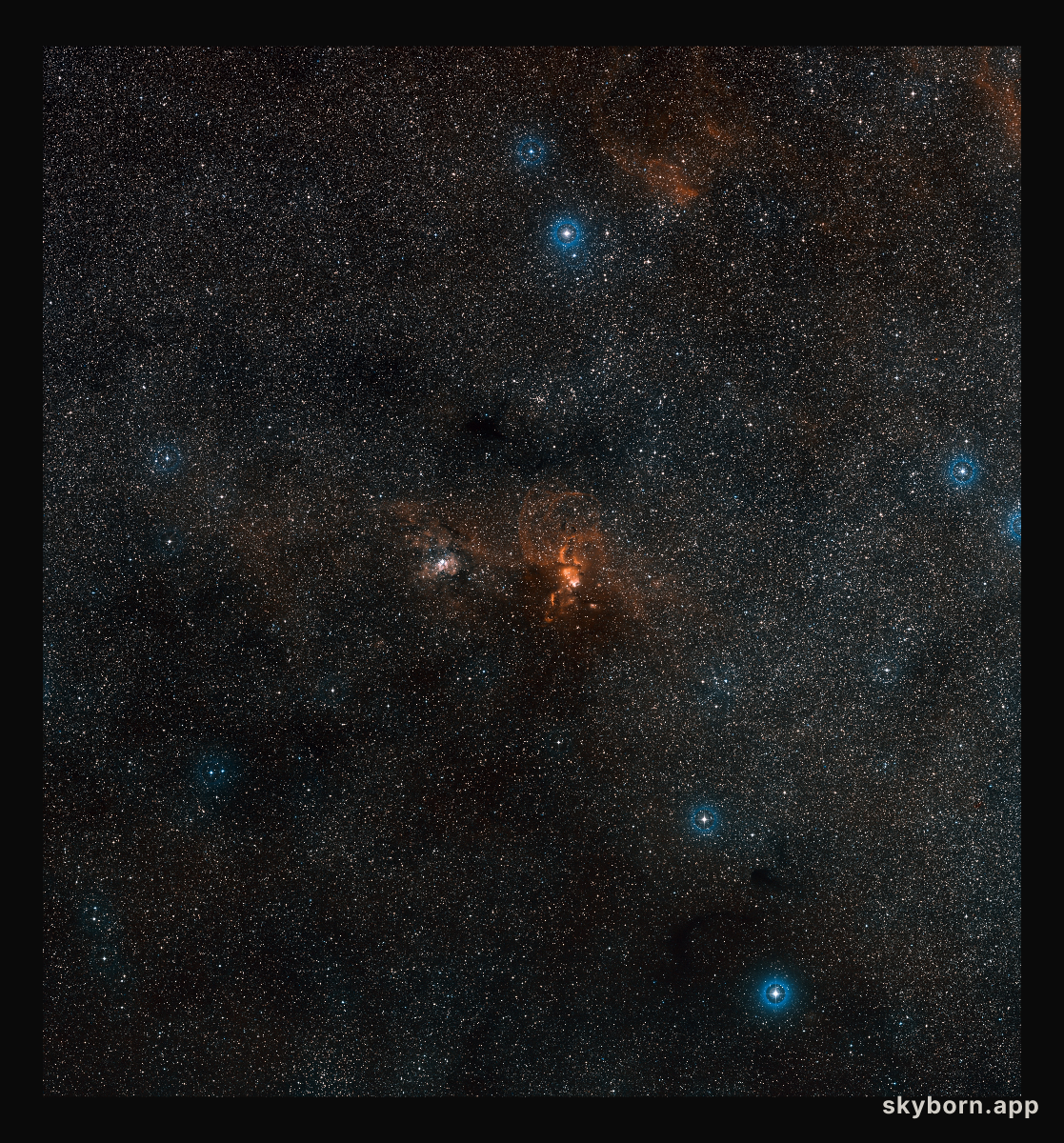 Wide-field view of the sky around NGC 3582