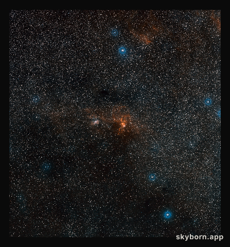 Wide-field view of the sky around NGC 3582