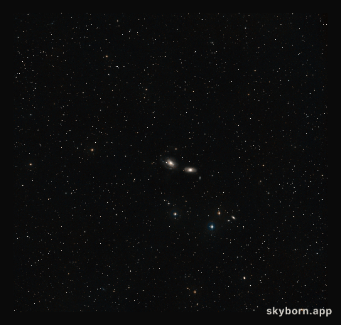 Wide-field view of the sky around NGC 3169 and NGC 3166