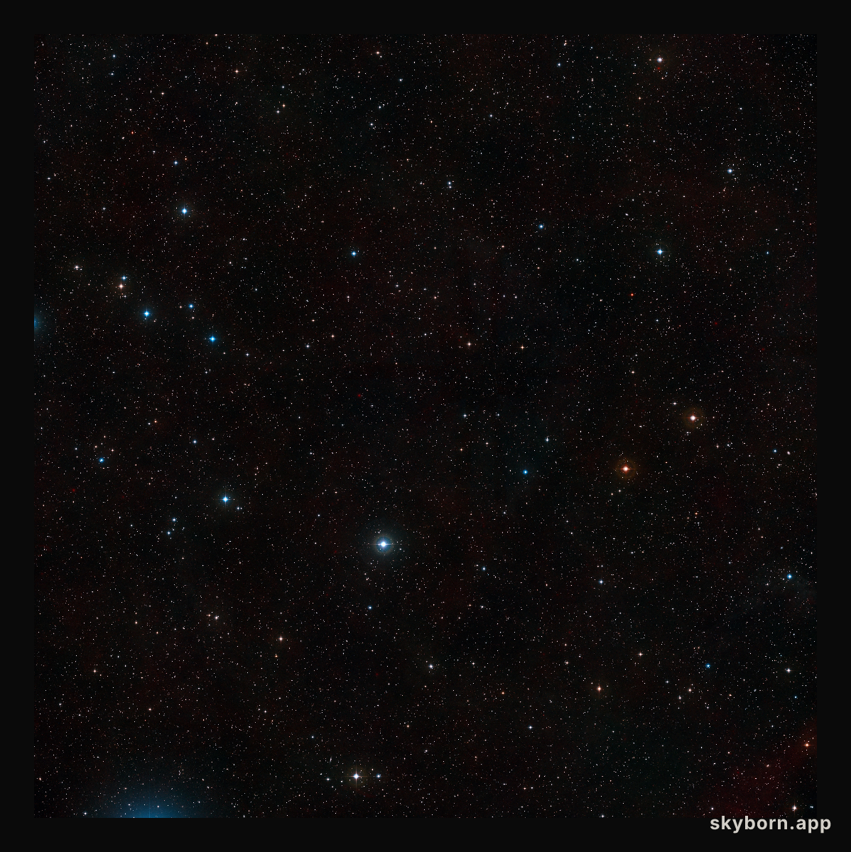 Wide-field view of the sky around a giant space blob