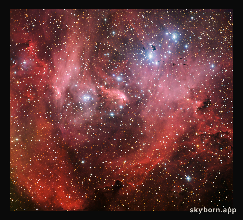 IC 2944, nicknamed the Running Chicken Nebula
