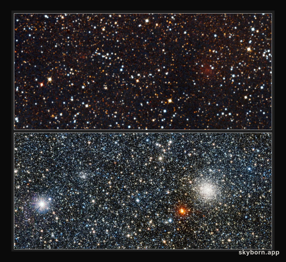 Visible/infrared comparison views of the newly discovered globular cluster VVV CL001